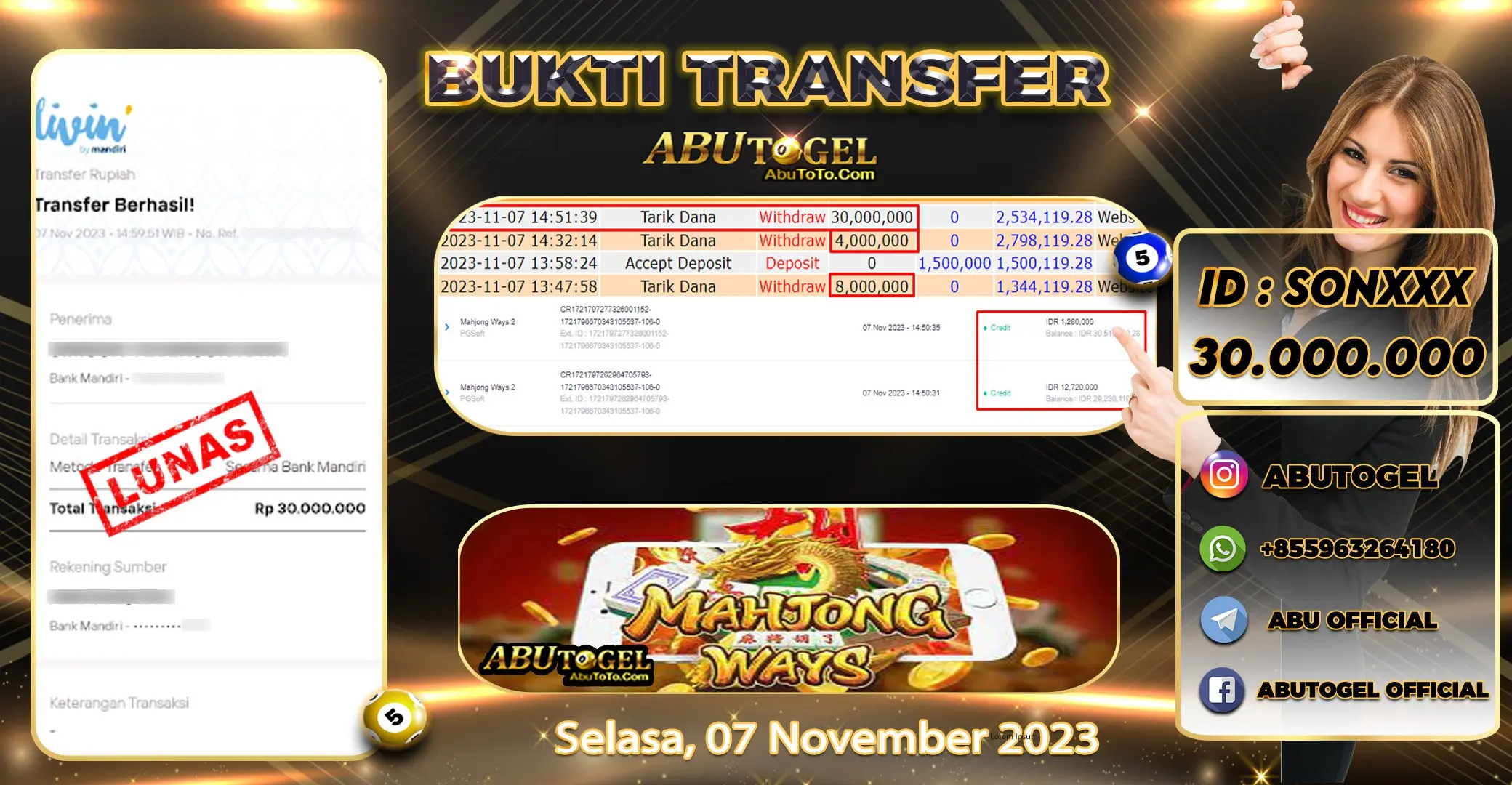 Bukti Jackpot Abu Togel Slot Online Selasa 07 November 2023 Bukti Jackpot Abu Togel Slot Online Selasa 07 November 2023